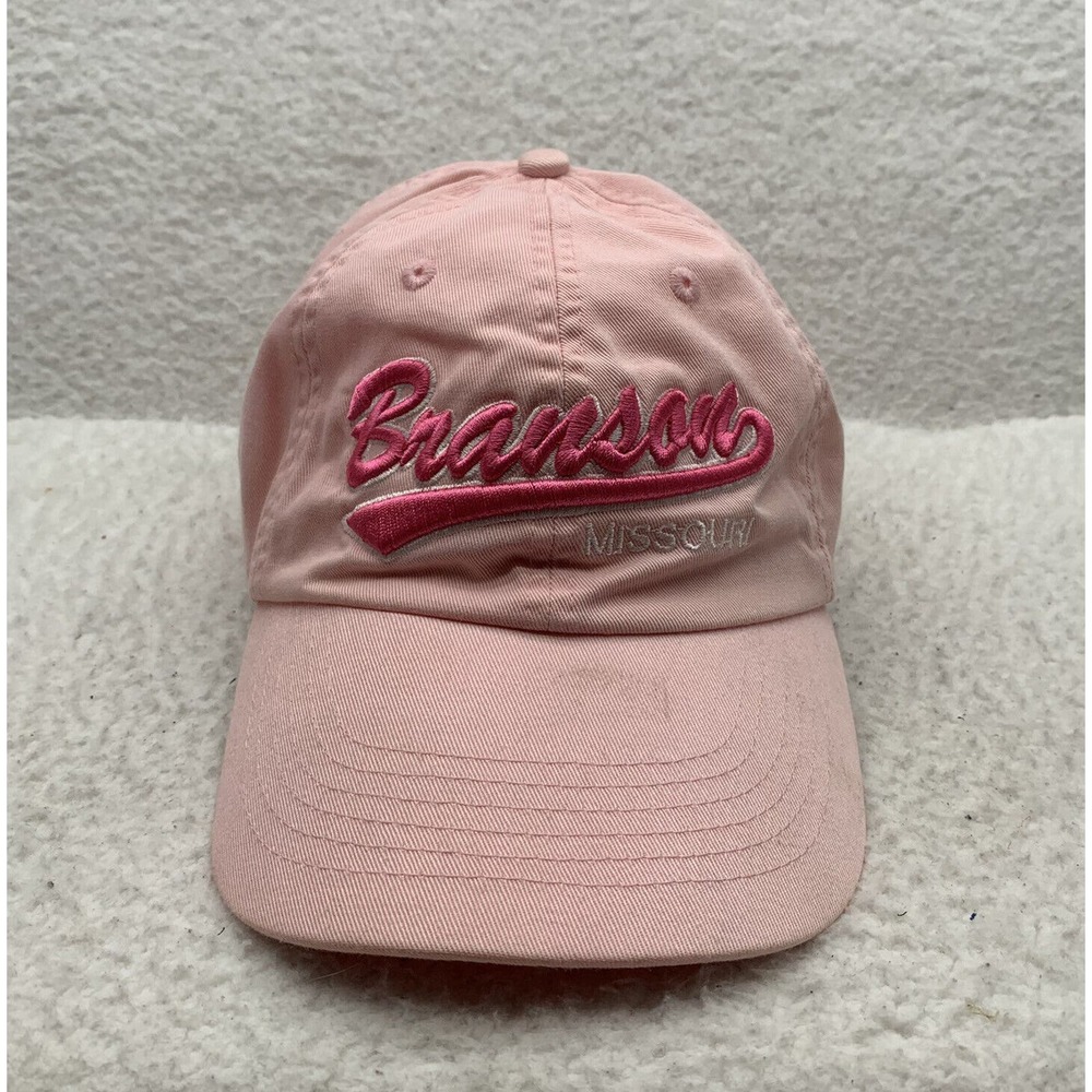 Branson Missouri Baseball Hat Womens Pink Strap Back OSFM Pennant‎ Cursive Mom